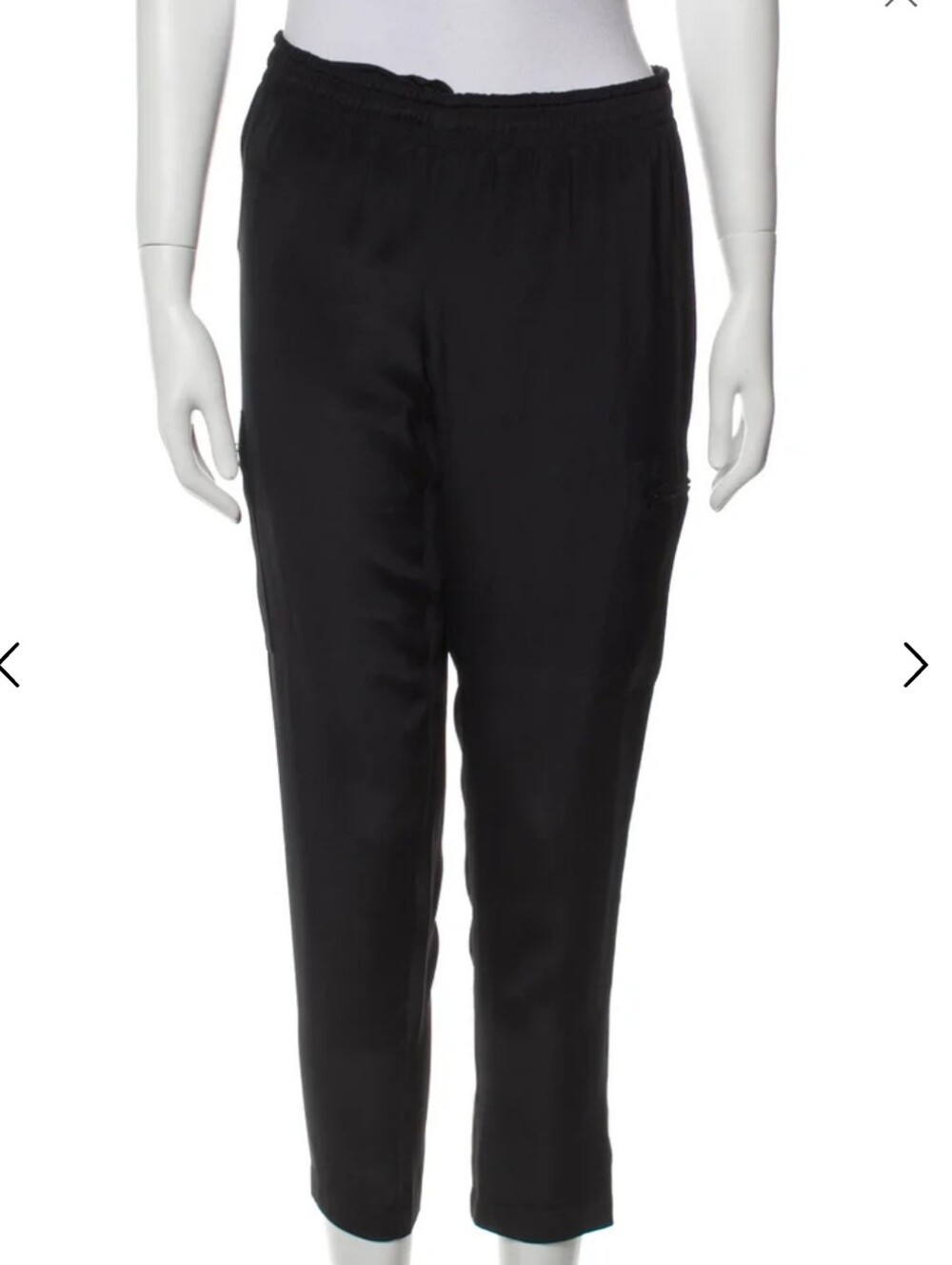 Theory Silk Skinny Leg Black Women's Pants